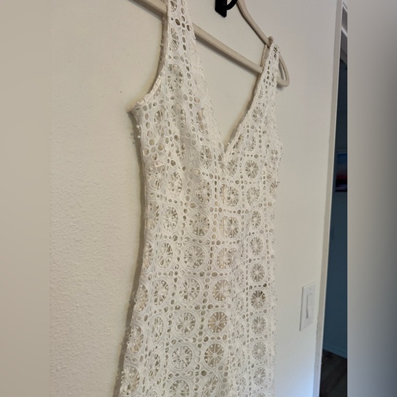 Myla London Vine Street Jumpsuit Sheer Crochet Resortwear Size Small White EUC - Picture 5 of 10